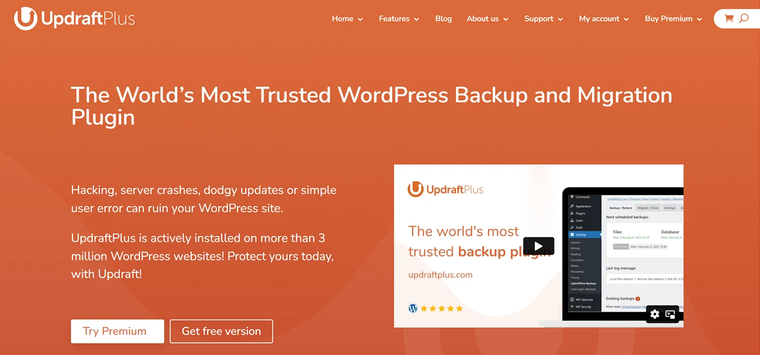 UpdraftPlus بهترین افزونه بکاپ گیری وردپرس