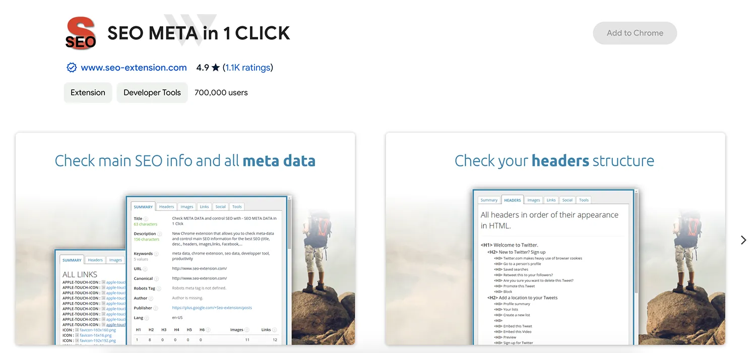 اکستنشن SEO META in 1 CLICK