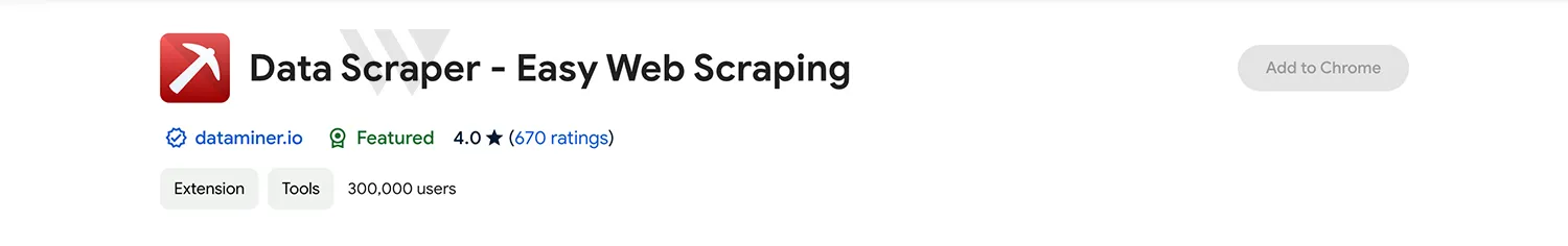 Data Scraper از بهترین اکستنشنهای گوگل کروم