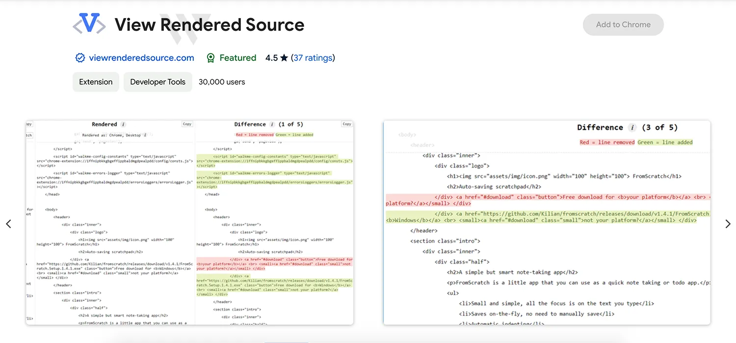 View Rendered Source اکستنشنی برای بهینه سازی ساختار سایت