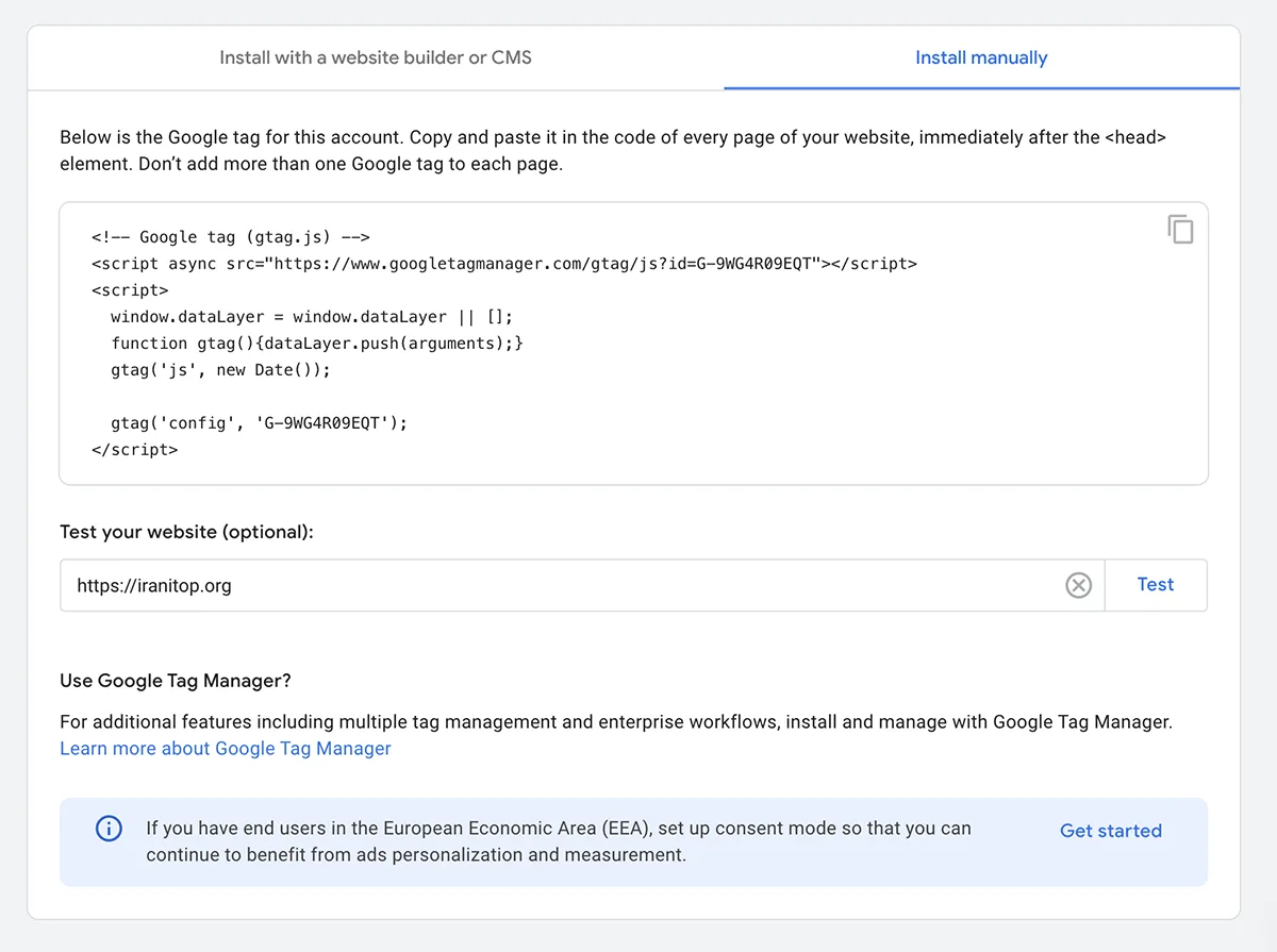 راه اندازی google analytics
