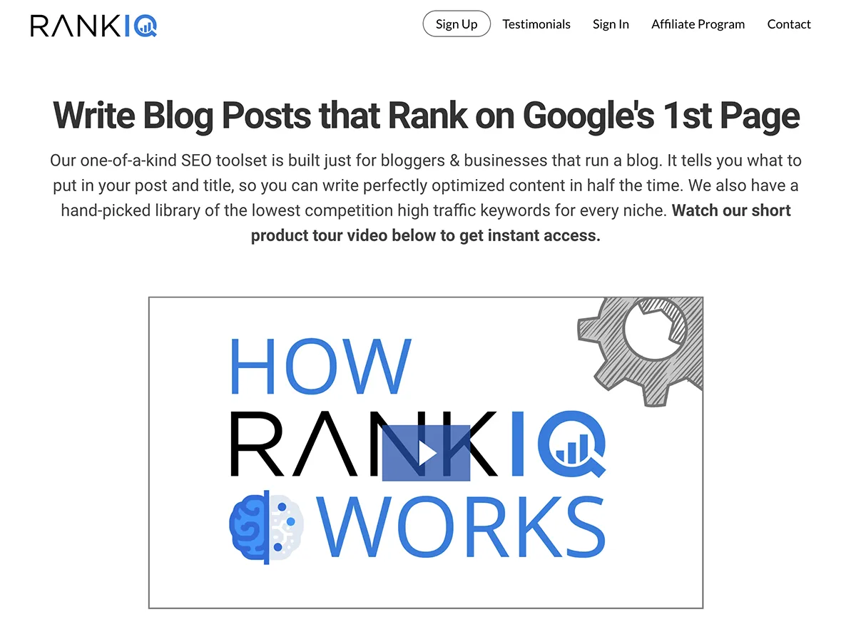 rankiq ابزار هوش مصنوعی سئو
