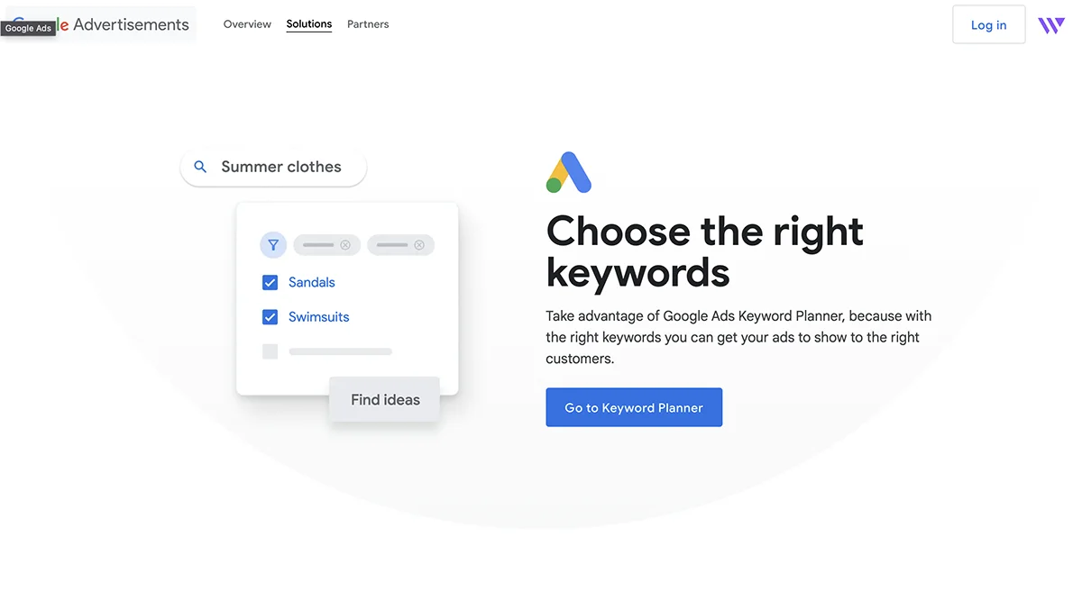 ابزار keyword planner