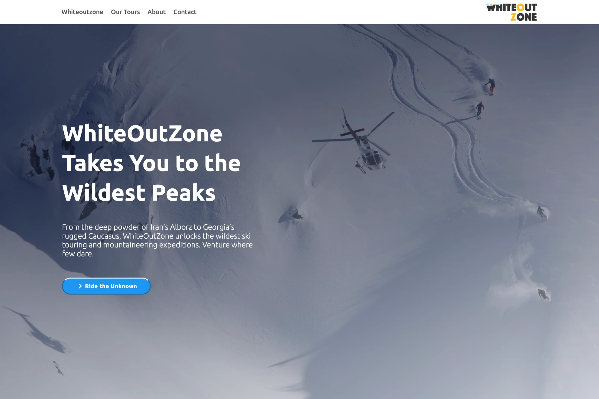 WhiteOutZone tourism website