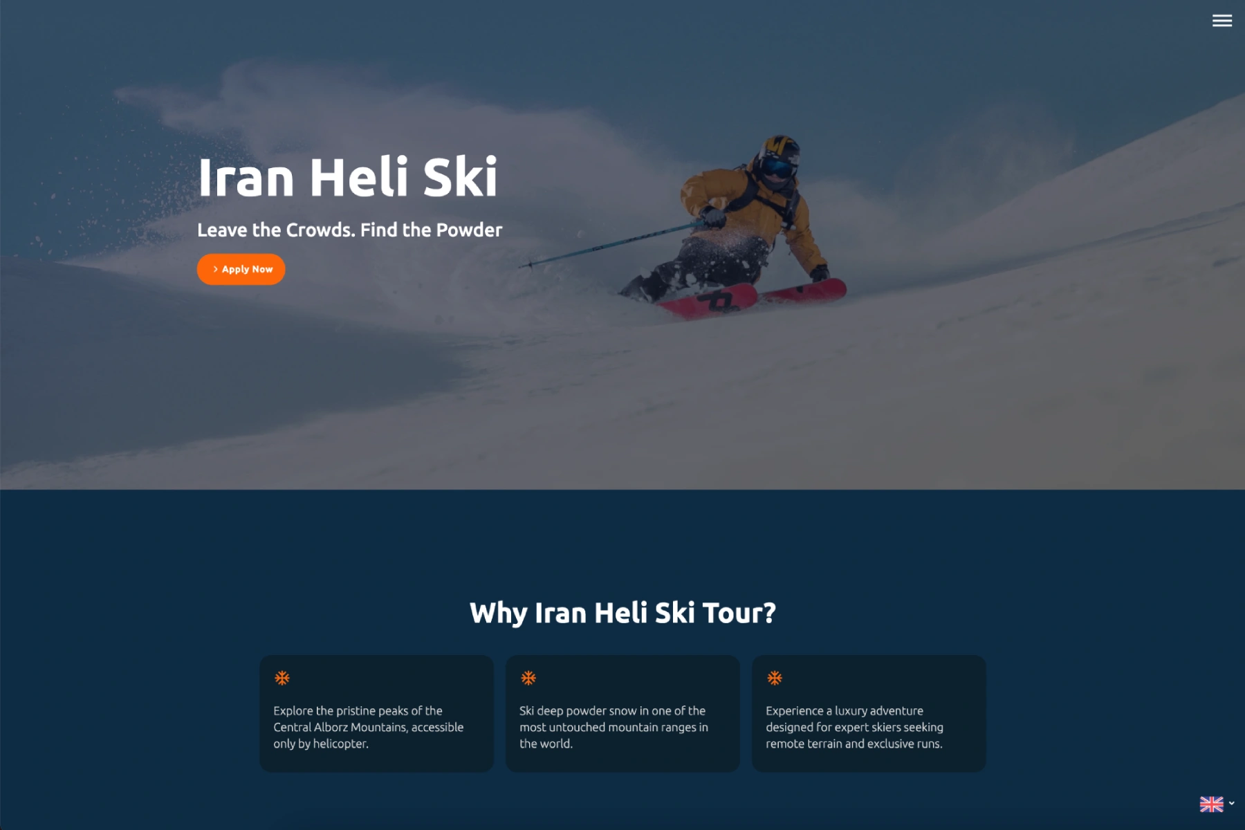 طراحی وب سایت iran heli ski